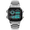 SKMEI Men Sports  Waterproof Watch Stainless Steel Fashion Digital Wristwatches
