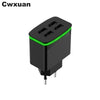 Cwxuan 5V 4A LED Glowing 4-Port USB Charger Adapter