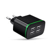 Cwxuan 5V 4A LED Glowing 4-Port USB Charger Adapter