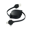 3 in 1 Retractable Type-C Micro USB 8 Pin Fast Charging Data Cable