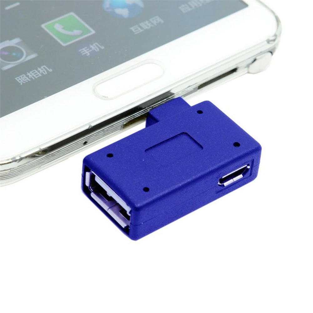 Cwxuan 90 Degrees Right Angled Micro USB to USB OTG Adapter and Power Port