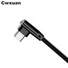 Cwxuan Type-C Fast Charge Nylon Cord 90 Degree L Bending Data Sync Cable