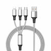 Cwxuan 3 in 1 3A Fast Charge Cable for iPhone 8 Pin Micro USB Type-C Port Device
