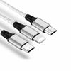 Cwxuan 3 in 1 3A Fast Charge Cable for iPhone 8 Pin Micro USB Type-C Port Device