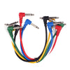 Colorful Angled Plug Audio Leads Patch Cables for Guitar Pedal Effect 6PCS