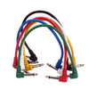 Colorful Angled Plug Audio Leads Patch Cables for Guitar Pedal Effect 6PCS