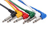 Colorful Angled Plug Audio Leads Patch Cables for Guitar Pedal Effect 6PCS