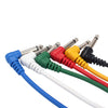 Colorful Angled Plug Audio Leads Patch Cables for Guitar Pedal Effect 6PCS