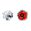 Fashion Alloy Diamond Red Rose Lady Earrings