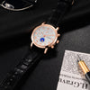 OUKESHI Fashion Men Business Leather Waterproof Quartz Watch