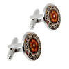 Alloy Glass Material/ Printing Process Flower Pattern Men Cufflinks