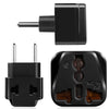 USA to Europe Dual Outlet Travel Power Universal Adapter Wall Converter 2 in 1