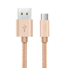 1M Micro USB Pure Color Woven Data  Cable  Earthly Gold For Android