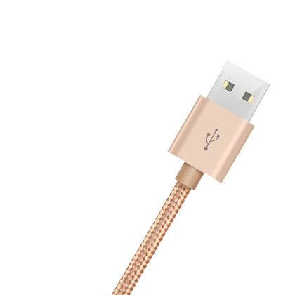 1M Micro USB Pure Color Woven Data  Cable  Earthly Gold For Android