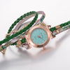 B0997 Women Fashion Bohemian Quartz Leather Weave Bracelet Watch