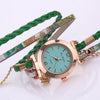B0997 Women Fashion Bohemian Quartz Leather Weave Bracelet Watch