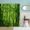 Green Forest Water-Proof Polyester 3D Printing Bathroom Shower Curtain