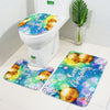 Christmas Bauble Pattern 3 Pcs Bath Mat Toilet Rug Set