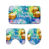 Christmas Bauble Pattern 3 Pcs Bath Mat Toilet Rug Set