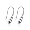 Water Drop Modeling Silver Ear Hook Earrings