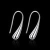 Water Drop Modeling Silver Ear Hook Earrings