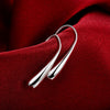 Water Drop Modeling Silver Ear Hook Earrings