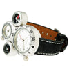 Oulm HP1149 Multi-function Big Dial Compass Thermometer Quartz Watch