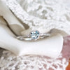 Women'S Silver Sea Blue Heart Shaped Sapphire Engagement Ring