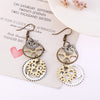 Ladies Personality Fashion Watch Pin Gear Earrings