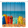 Funny Beach Shoes Polyester Shower Curtain Bathroom  High Definition 3D Printing Water-Proof