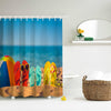 Funny Beach Shoes Polyester Shower Curtain Bathroom  High Definition 3D Printing Water-Proof