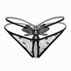 See-Through Lace Underwear Ladies Pearl Massage Crotch Transparent Sexy G-String