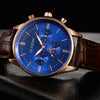 OUKESHI New Fashion Minimalist Dial Rose Gold Shell Leisure Men Quartz Watch