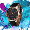 GENEVA Men Fashion Leisure and Simple Belt Quartz Watch