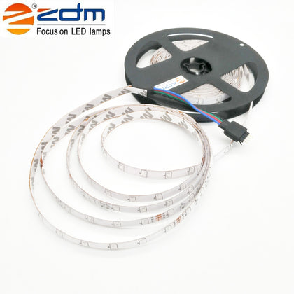 ZDM 5M 24W Waterproof RGB Light LED Strip Light with IR Remote Controller DC12V