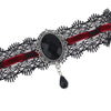 Gothic Velour Choker with Big Crystal Necklace