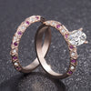 18K Rose Gold Filled Oval Cut Wedding Engagement Solid Ring