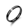 Men Women Stainless Steel CZ Ring Wedding Rings