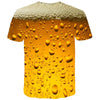 New Man Fashion 3D Print Beer Bubble O-Neck Short Sleeve T-Shirt Summer t0377