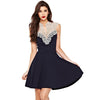 Sexy Fashionable Lace Hollow-Out Splicing Sleeveless Dress