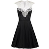 Sexy Fashionable Lace Hollow-Out Splicing Sleeveless Dress