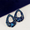 Women Fashion Jewelry Navy Blue Crystal Earrings
