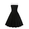 Plus Size V-Neck Buttons Black Dress