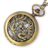 Dragon Phoenix Bronze Flip Hollow Quartz Watch