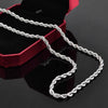 Mens 925 Sterling Silver Necklace Twisted Rope Chain 4mm