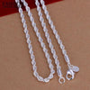 Mens 925 Sterling Silver Necklace Twisted Rope Chain 4mm