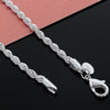 Mens 925 Sterling Silver Necklace Twisted Rope Chain 4mm