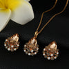 Jewelry Sets Rose Gold Crystal Fashion Necklace Earrings Wedding Bridal Gift