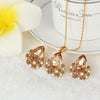 Jewelry Sets Rose Gold Crystal Fashion Necklace Earrings Wedding Bridal Gift