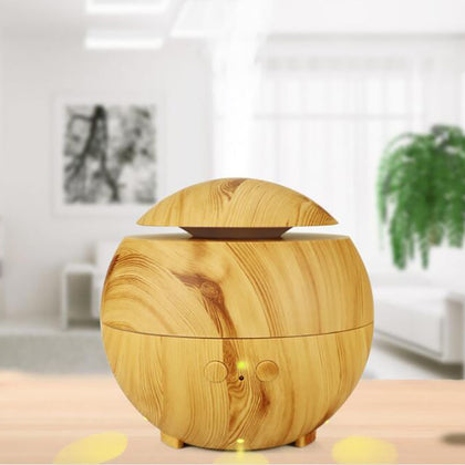 600ML Big Ultrasonic Air Humidifier Wood Grain Essential Oil Aroma Diffuser